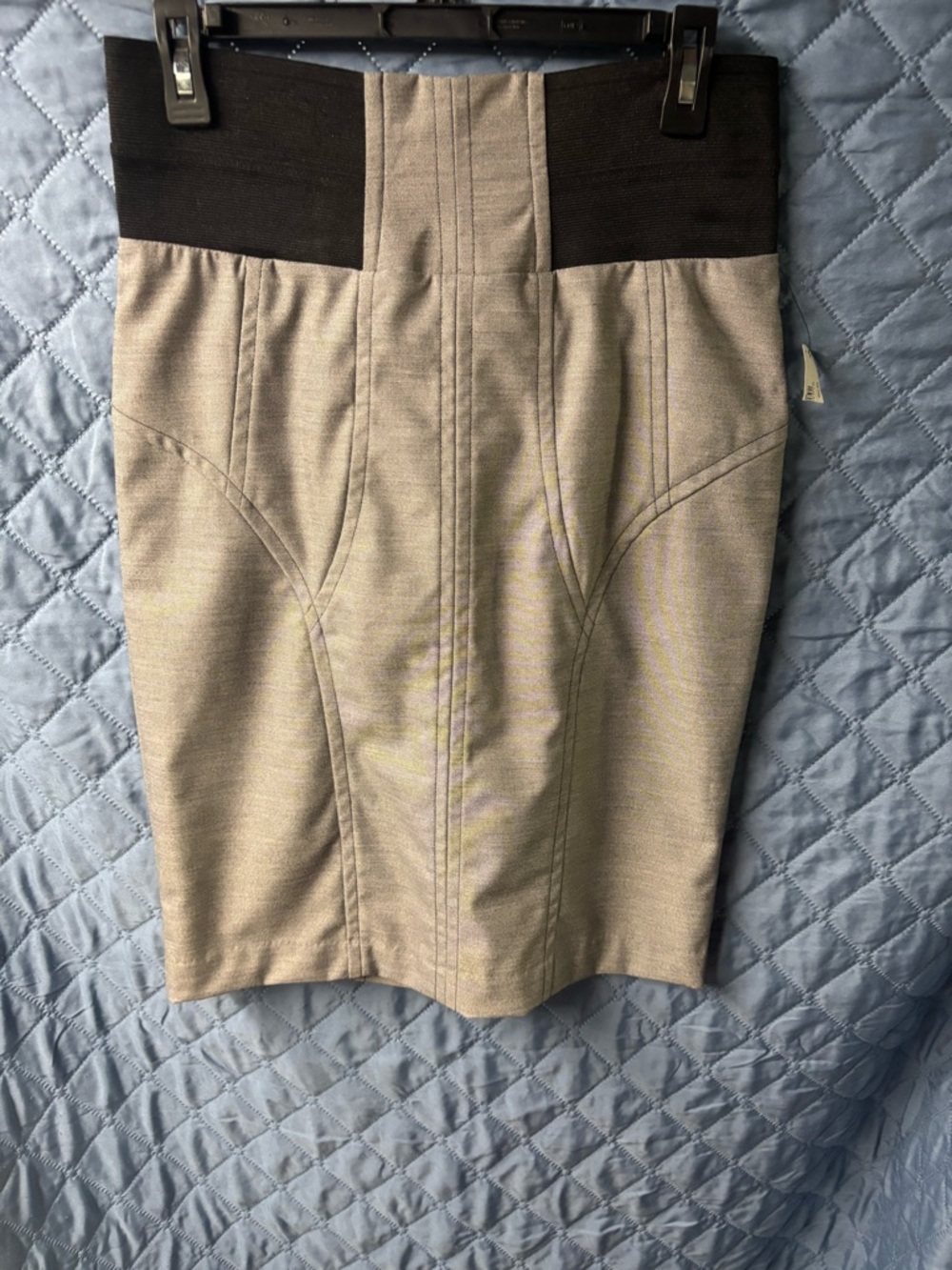 Worthington Gray and Black Colorblock Pencil Skirt